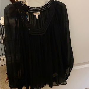 Sheer black blouse